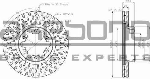 Akebono BN-1363E - Спирачен диск vvparts.bg