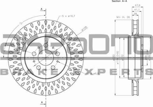 Akebono BN-1308 - Спирачен диск vvparts.bg