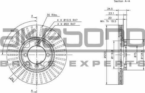 Akebono BN-1310 - Спирачен диск vvparts.bg