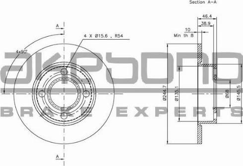 Akebono BN-1327 - Спирачен диск vvparts.bg