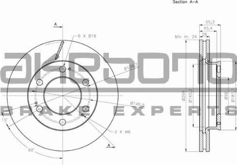 Akebono BN-1294 - Спирачен диск vvparts.bg