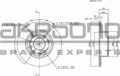 Akebono BN-1293E - Спирачен диск vvparts.bg