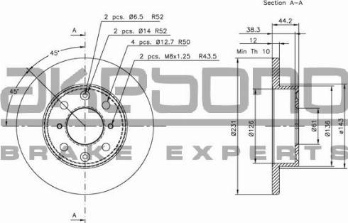 Akebono BN-1240E - Спирачен диск vvparts.bg