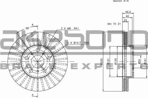 Akebono BN-1256E - Спирачен диск vvparts.bg