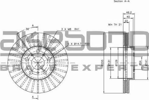 Akebono BN-1256 - Спирачен диск vvparts.bg