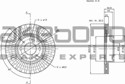 Akebono BN-1269E - Спирачен диск vvparts.bg