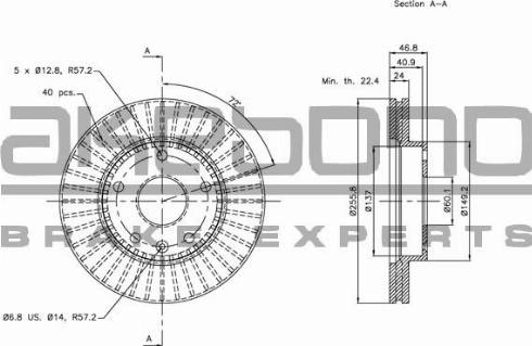 Akebono BN-1266E - Спирачен диск vvparts.bg