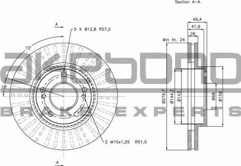 Akebono BN-1260E - Спирачен диск vvparts.bg