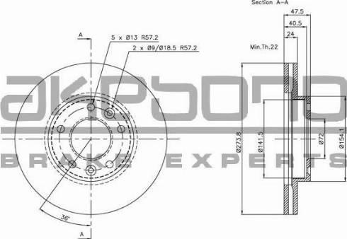 Akebono BN-1268 - Спирачен диск vvparts.bg