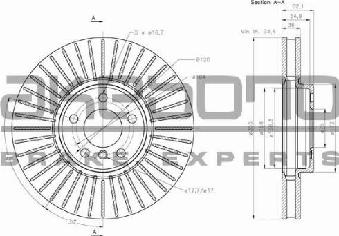 Akebono BN-1209 - Спирачен диск vvparts.bg