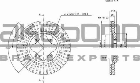 Akebono BN-1203E - Спирачен диск vvparts.bg