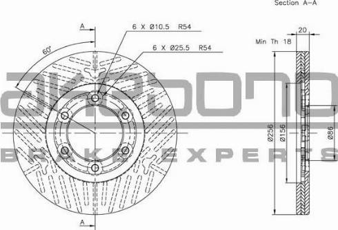 Akebono BN-1214 - Спирачен диск vvparts.bg