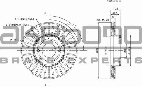 Akebono BN-1213E - Спирачен диск vvparts.bg