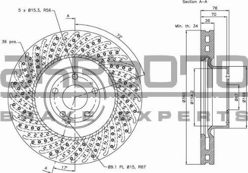 Akebono BN-1217E - Спирачен диск vvparts.bg