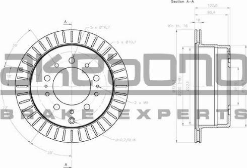 Akebono BN-1227E - Спирачен диск vvparts.bg