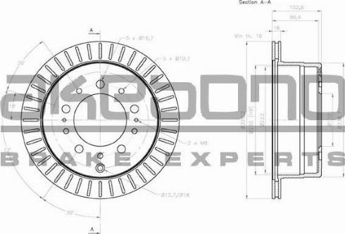 Akebono BN-1227 - Спирачен диск vvparts.bg