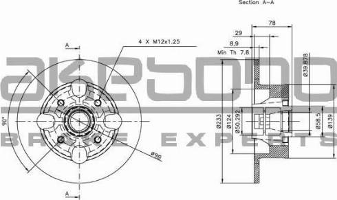 Akebono BN-1277 - Спирачен диск vvparts.bg