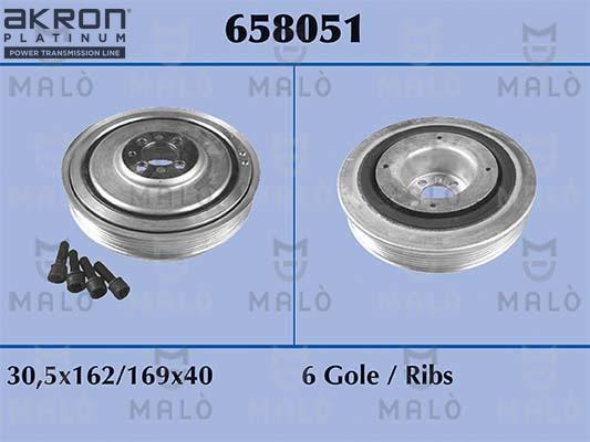 AKRON-MALÒ 658051 - Ремъчна шайба, колянов вал vvparts.bg