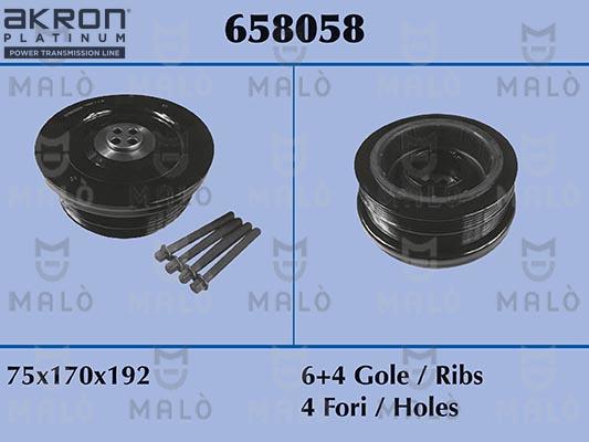 AKRON-MALÒ 658058 - Ремъчна шайба, колянов вал vvparts.bg