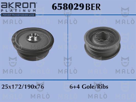 AKRON-MALÒ 658029BER - Ремъчна шайба, колянов вал vvparts.bg