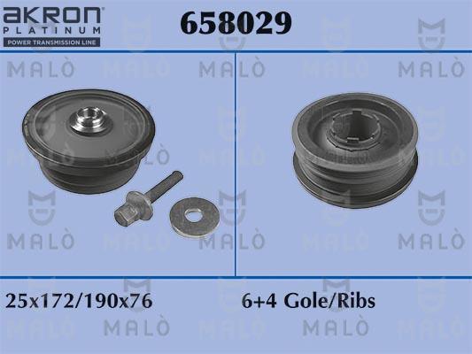 AKRON-MALÒ 658029 - Ремъчна шайба, колянов вал vvparts.bg