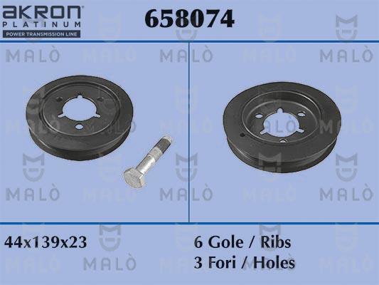 AKRON-MALÒ 658074 - Ремъчна шайба, колянов вал vvparts.bg