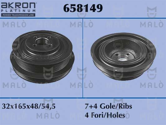 AKRON-MALÒ 658149 - Ремъчна шайба, колянов вал vvparts.bg