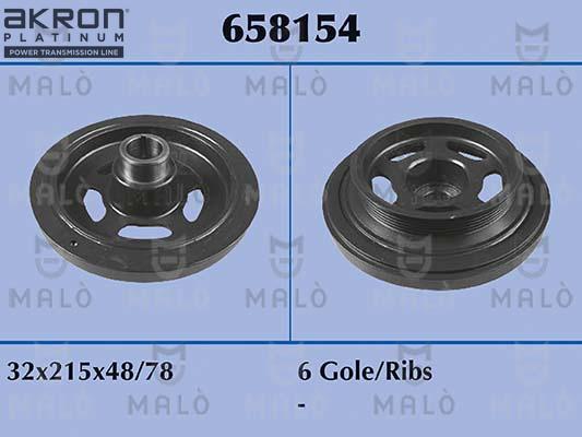 AKRON-MALÒ 658154 - Ремъчна шайба, колянов вал vvparts.bg