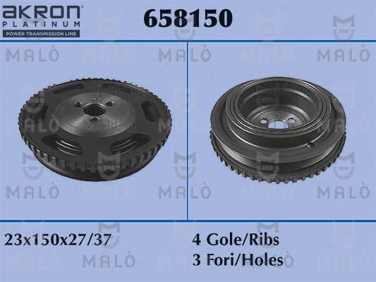 AKRON-MALÒ 658150 - Ремъчна шайба, колянов вал vvparts.bg