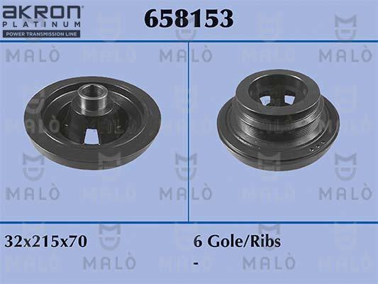 AKRON-MALÒ 658153 - Ремъчна шайба, колянов вал vvparts.bg