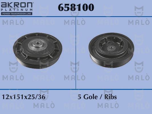 AKRON-MALÒ 658100 - Ремъчна шайба, колянов вал vvparts.bg