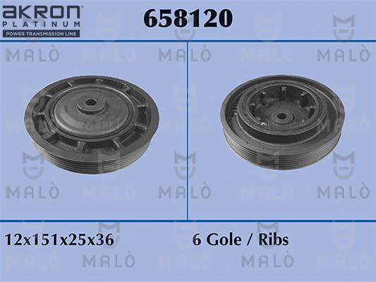 AKRON-MALÒ 658120 - Ремъчна шайба, колянов вал vvparts.bg