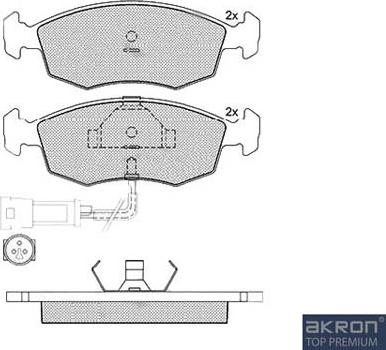 AKRON-MALÒ 1050521 - Комплект спирачно феродо, дискови спирачки vvparts.bg