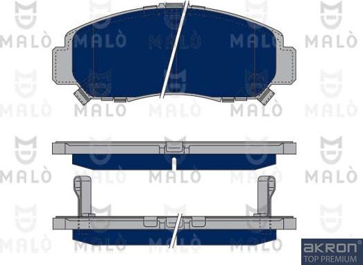 AKRON-MALÒ 1050089 - Комплект спирачно феродо, дискови спирачки vvparts.bg