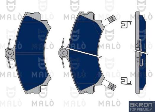 AKRON-MALÒ 1050035 - Комплект спирачно феродо, дискови спирачки vvparts.bg