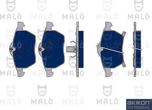 AKRON-MALÒ 1050025 - Комплект спирачно феродо, дискови спирачки vvparts.bg