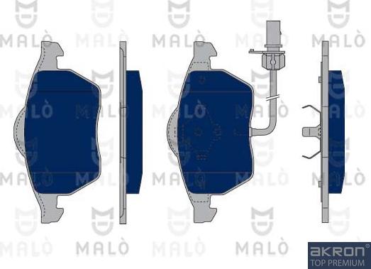 AKRON-MALÒ 1050192 - Комплект спирачно феродо, дискови спирачки vvparts.bg