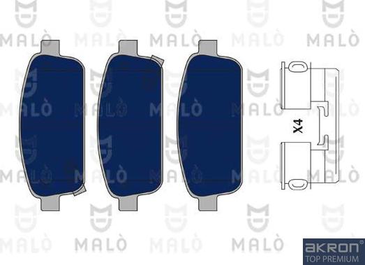 AKRON-MALÒ 1050145 - Комплект спирачно феродо, дискови спирачки vvparts.bg