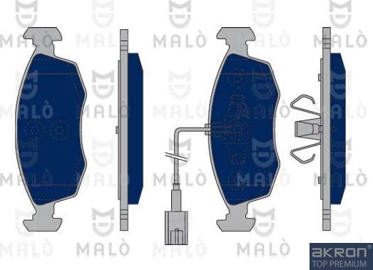 AKRON-MALÒ 1050158 - Комплект спирачно феродо, дискови спирачки vvparts.bg