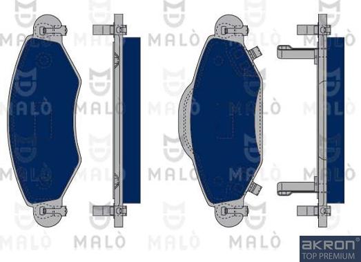 AKRON-MALÒ 1050169 - Комплект спирачно феродо, дискови спирачки vvparts.bg