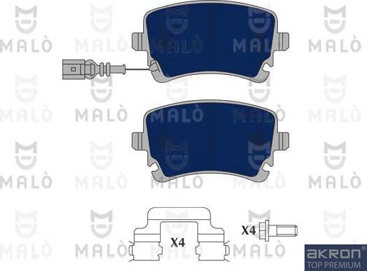 AKRON-MALÒ 1050110 - Комплект спирачно феродо, дискови спирачки vvparts.bg