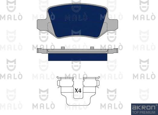 AKRON-MALÒ 1050181 - Комплект спирачно феродо, дискови спирачки vvparts.bg