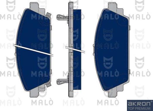 AKRON-MALÒ 1050128 - Комплект спирачно феродо, дискови спирачки vvparts.bg