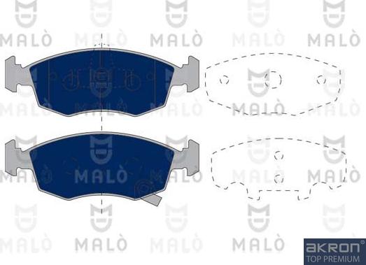 AKRON-MALÒ 1050399 - Комплект спирачно феродо, дискови спирачки vvparts.bg