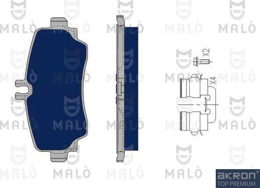 AKRON-MALÒ 1050393 - Комплект спирачно феродо, дискови спирачки vvparts.bg