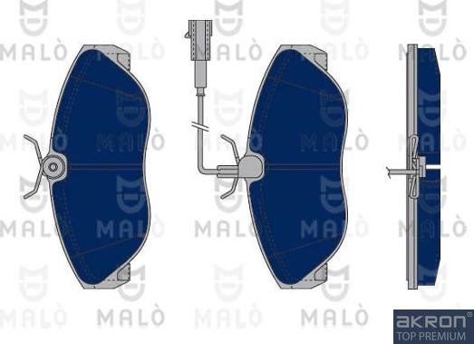 AKRON-MALÒ 1050338 - Комплект спирачно феродо, дискови спирачки vvparts.bg