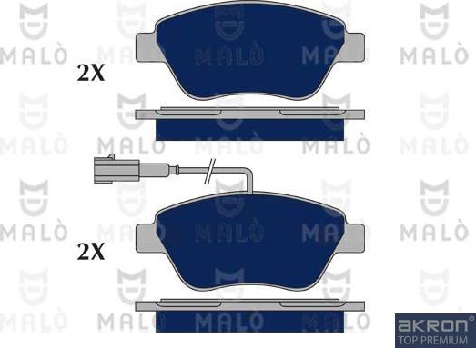 AKRON-MALÒ 1050295 - Комплект спирачно феродо, дискови спирачки vvparts.bg