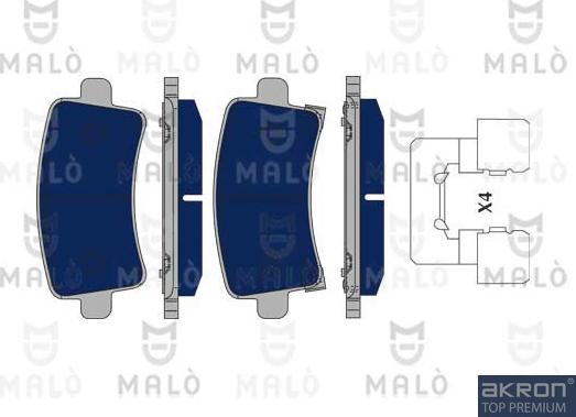 AKRON-MALÒ 1050259 - Комплект спирачно феродо, дискови спирачки vvparts.bg