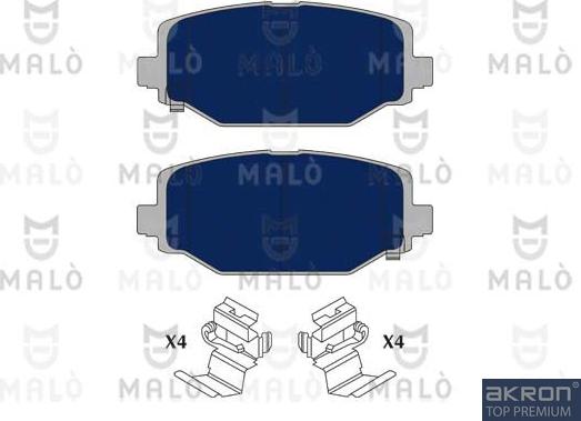 AKRON-MALÒ 1051076 - Комплект спирачно феродо, дискови спирачки vvparts.bg