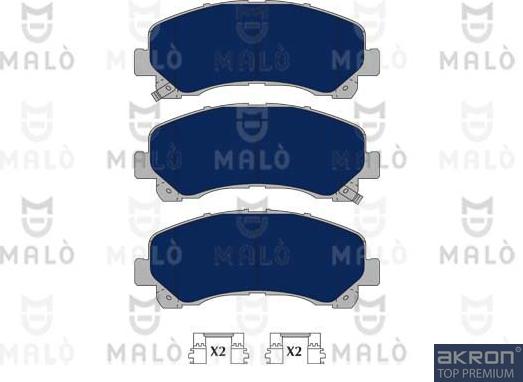 AKRON-MALÒ 1051154 - Комплект спирачно феродо, дискови спирачки vvparts.bg
